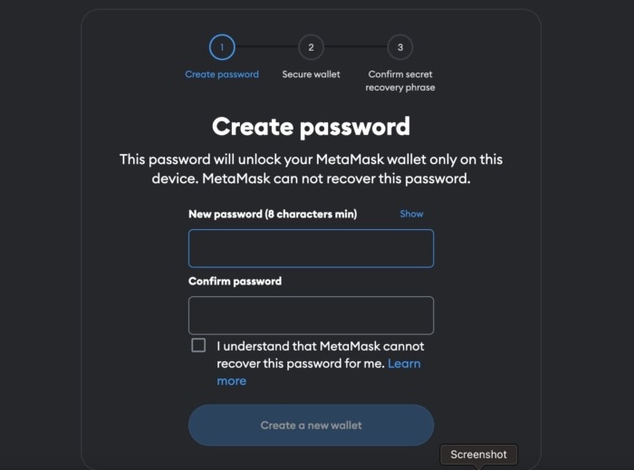 یک رمز عبور ایجاد کنید