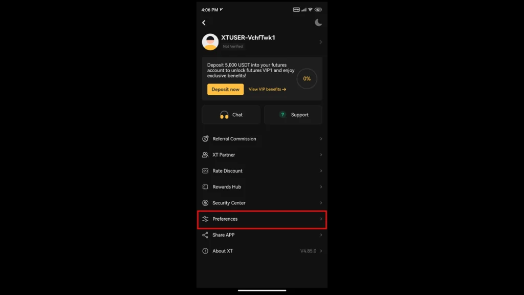  ورود به بخش Preferences